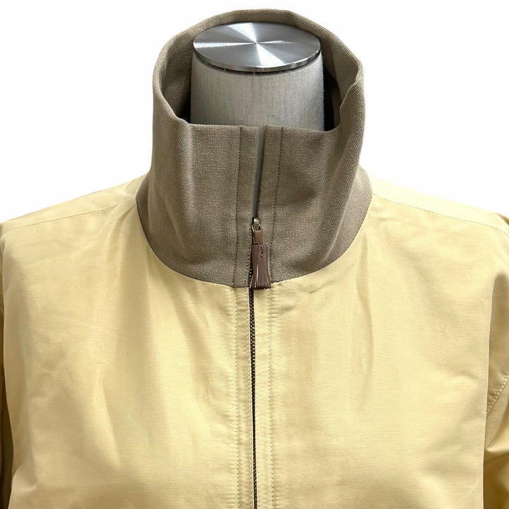 極美品★HERMES エルメス ヴィンテージ シルク100% リバーシブル MINERAUX 総柄 ZIP UP ブルゾン ジャケット マルチ ベージュ 40 仏製