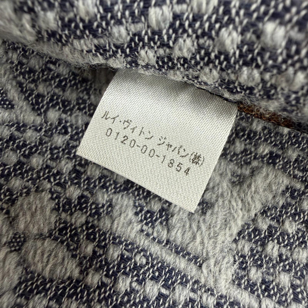 美品▼LOUIS VUITTON ルイヴィトン M70932 エシャルプ モノグラム クラシック ウール100% マフラー グレー イタリア製 正規品 メンズ