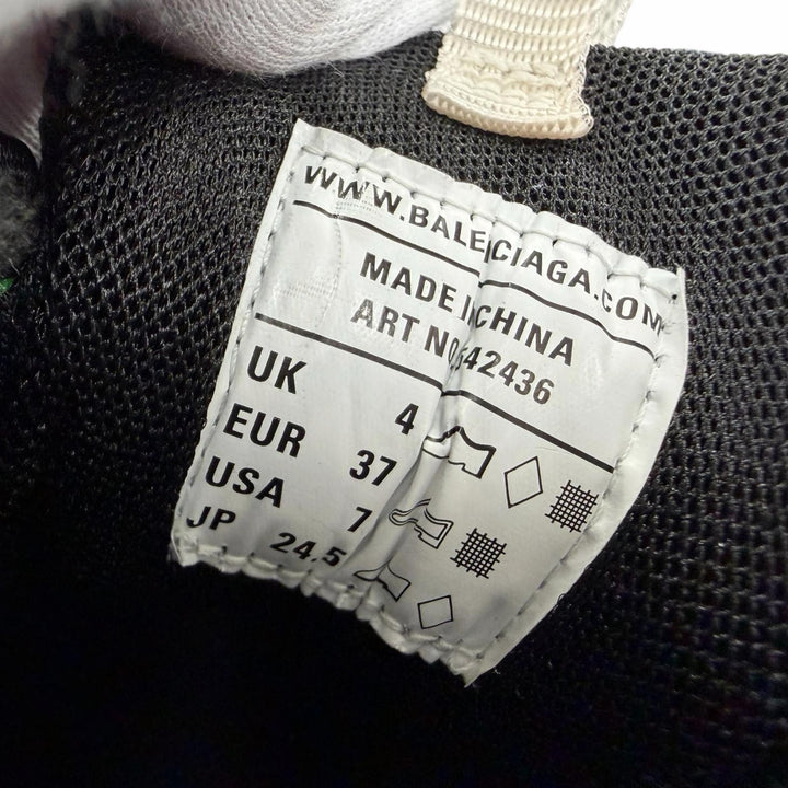 美品☆BALENCIAGA バレンシアガ 542436 TRACK TRAINERS レースアップ レザー ローカットスニーカー ライトグリーン 24.5 レディース 袋付