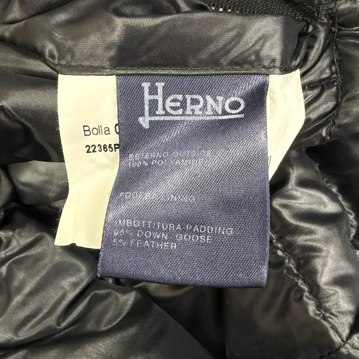 美品☆Herno ヘルノ 襟元ファー付 ZIP UP ロング丈 ダウンコート ブラック 38 正規品 レディース