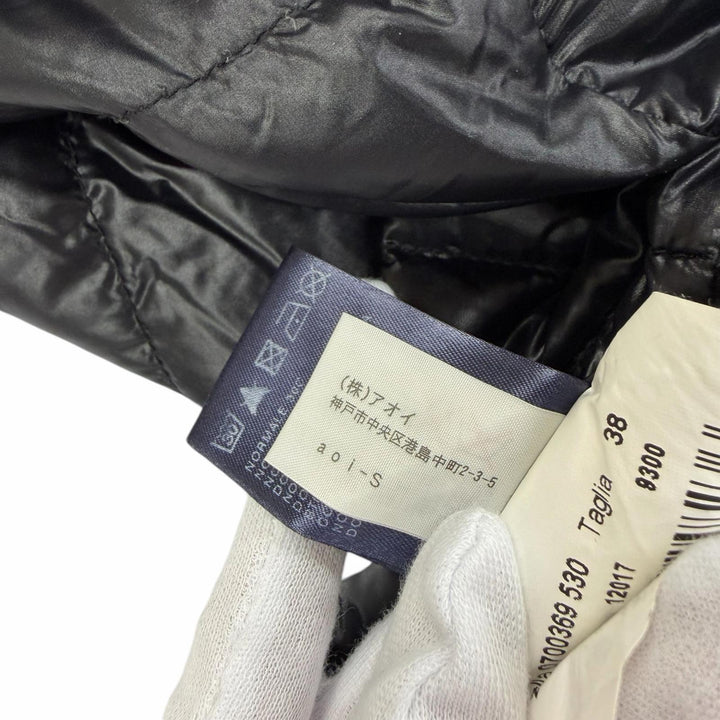 美品☆Herno ヘルノ 襟元ファー付 ZIP UP ロング丈 ダウンコート ブラック 38 正規品 レディース
