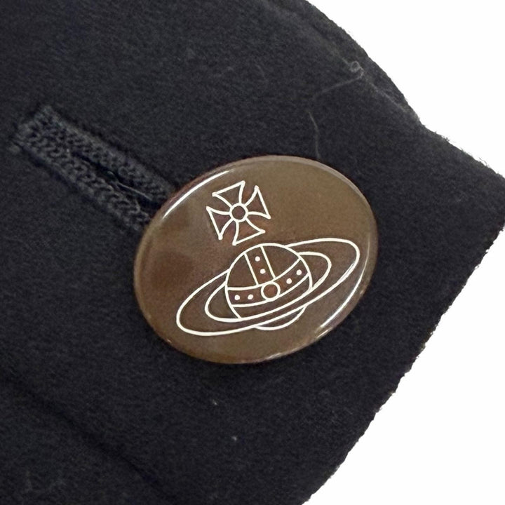 美品△Vivienne Westwood Red Label ヴィヴィアンウエストウッド レッドレーベル ウール オーブボタン フレア 変形スカート 黒1 正規品