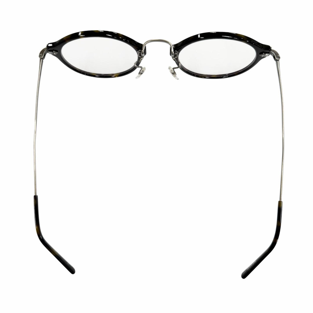 極美品▼EYEVAN アイヴァン E-0507 7285 ベッコウ柄 ボストン メガネ 眼鏡 アイウェア ブラック ガンメタリック 48□24-145 メンズ