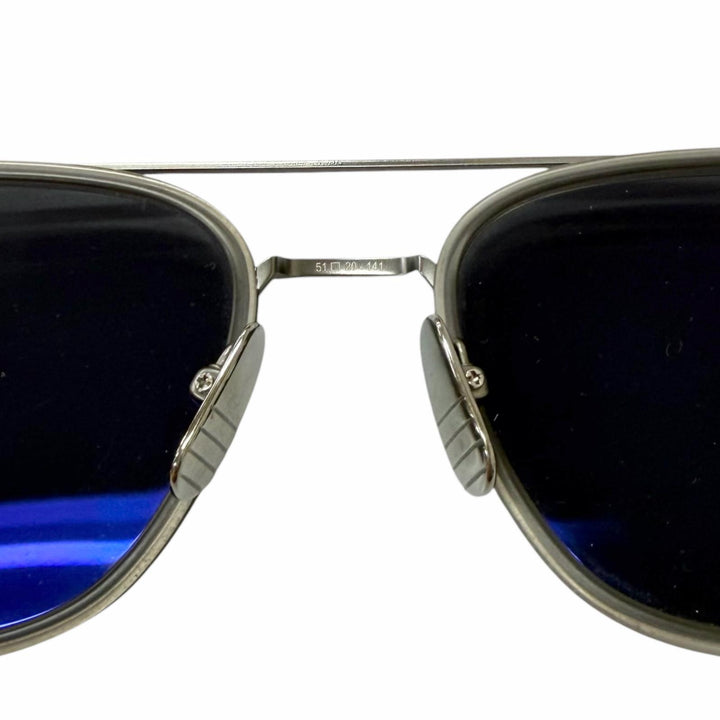 美品□THOM BROWNE トムブラウン UES800A トリコロール ツーブリッジ サングラス ガンメタリック グレーレンズ 51□20-141 日本製 メンズ