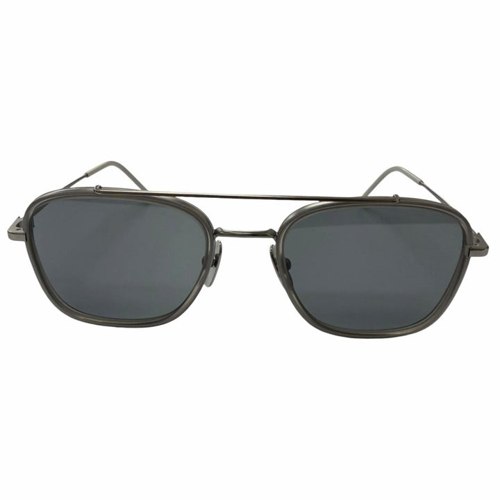 美品□THOM BROWNE トムブラウン UES800A トリコロール ツーブリッジ サングラス ガンメタリック グレーレンズ 51□20-141 日本製 メンズ