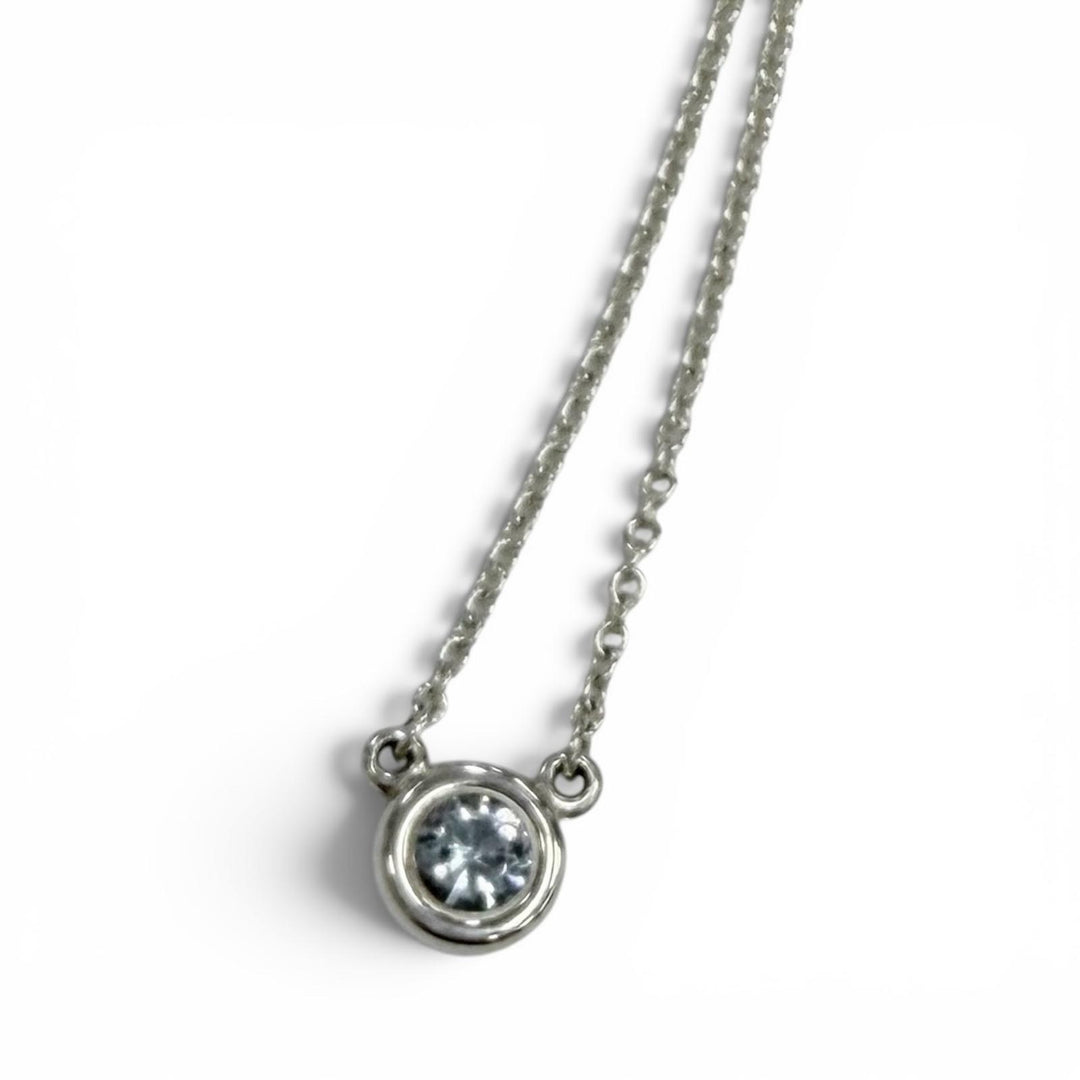 極美品★TIFFANY&amp;Co. ティファニー エルサペレッティ カラー バイ ザ ヤード アクアマリン ペンダント AG925 0.13ct 重量1.84g 箱・袋付