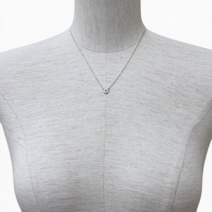 極美品★TIFFANY&amp;Co. ティファニー エルサペレッティ カラー バイ ザ ヤード アクアマリン ペンダント AG925 0.13ct 重量1.84g 箱・袋付