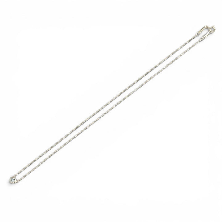 極美品★TIFFANY&amp;Co. ティファニー エルサペレッティ カラー バイ ザ ヤード アクアマリン ペンダント AG925 0.13ct 重量1.84g 箱・袋付