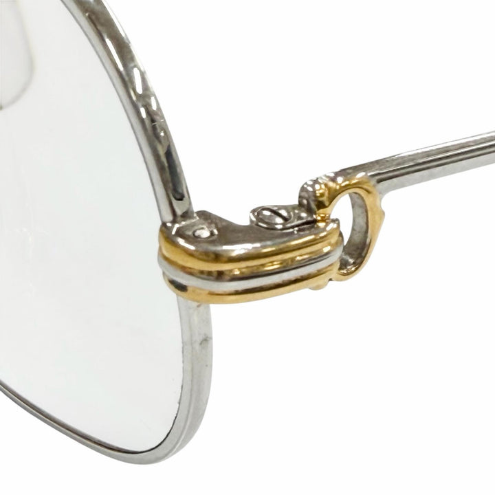 良品▼Cartier カルティエ ヴィンテージ トリニティ ツーブリッジ メガネ 眼鏡 アイウェア シルバー ゴールド ボルドー 59□12 135 度入