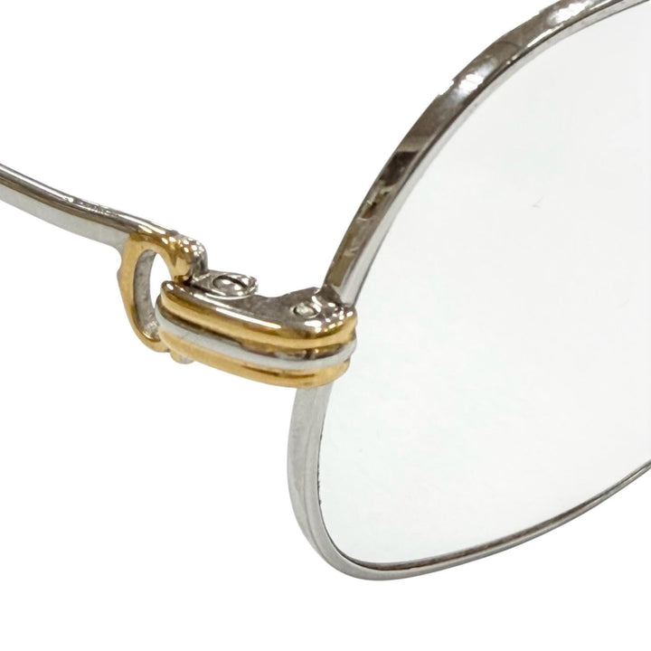良品▼Cartier カルティエ ヴィンテージ トリニティ ツーブリッジ メガネ 眼鏡 アイウェア シルバー ゴールド ボルドー 59□12 135 度入