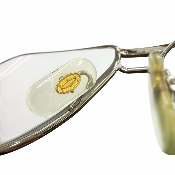 良品▼Cartier カルティエ ヴィンテージ トリニティ ツーブリッジ メガネ 眼鏡 アイウェア シルバー ゴールド ボルドー 59□12 135 度入