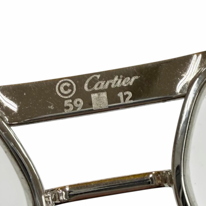 良品▼Cartier カルティエ ヴィンテージ トリニティ ツーブリッジ メガネ 眼鏡 アイウェア シルバー ゴールド ボルドー 59□12 135 度入