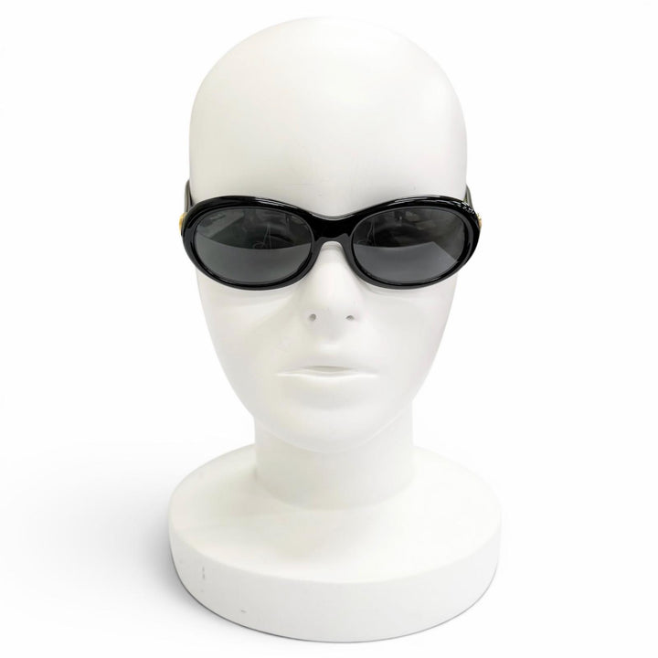 美品△Cartier カルティエ ヴィンテージ トリニティ オーバル サングラス アイウェア ブラック ゴールド 53□17 135 仏製 レディース
