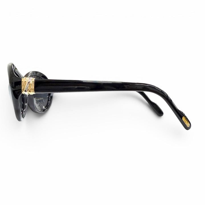 美品△Cartier カルティエ ヴィンテージ トリニティ オーバル サングラス アイウェア ブラック ゴールド 53□17 135 仏製 レディース