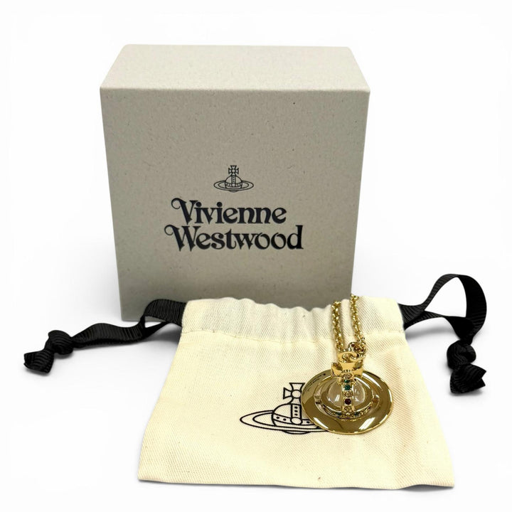 極美品★Vivienne Westwood ヴィヴィアンウエストウッド NEW TINY ORB ニュー タイニー オーブ ラインストーン ネックレス 箱・袋付