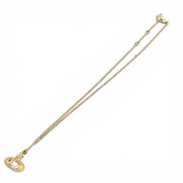 極美品★Vivienne Westwood ヴィヴィアンウエストウッド NEW TINY ORB ニュー タイニー オーブ ラインストーン ネックレス 箱・袋付