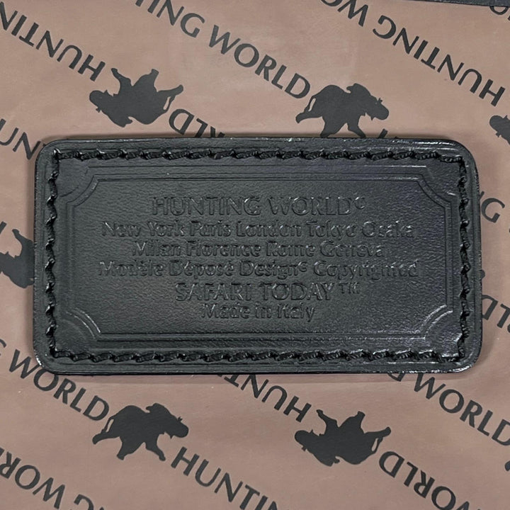 極美品▲HUNTING WORLD ハンティングワールド サファリ トゥデイ レザー キャンバス メッセンジャーバッグ ブラック イタリア製 メンズ