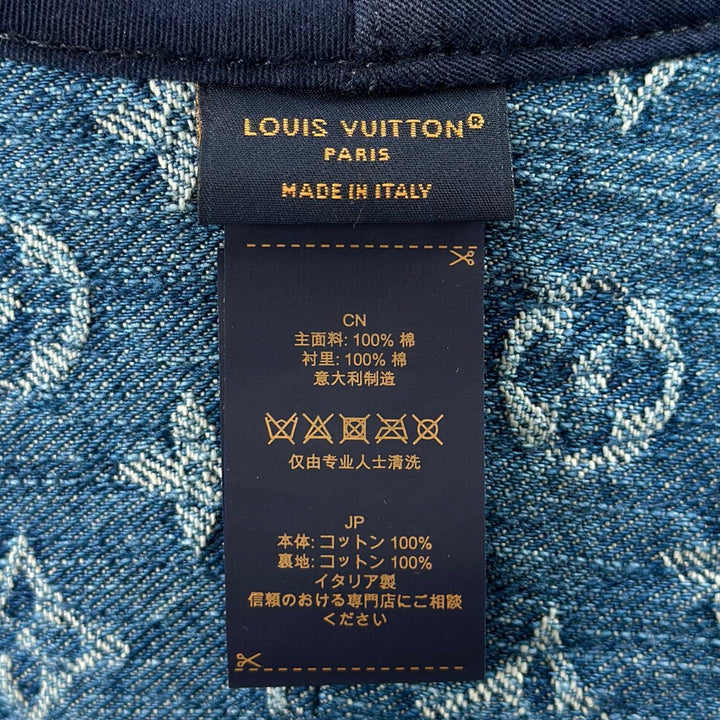 極美品▲LOUIS VUITTON ルイヴィトン M5368M ボブ・モノグラム デニム バケットハット インディゴ イタリア製 正規品 レディース 箱付き