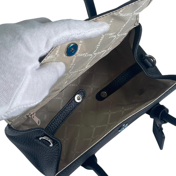 未使用品▲PELLE BORSA ペレボルサ レネット カウレザー 2WAY ショルダーバッグ ハンドバッグ 日本製 正規品 レディース 保存袋付き