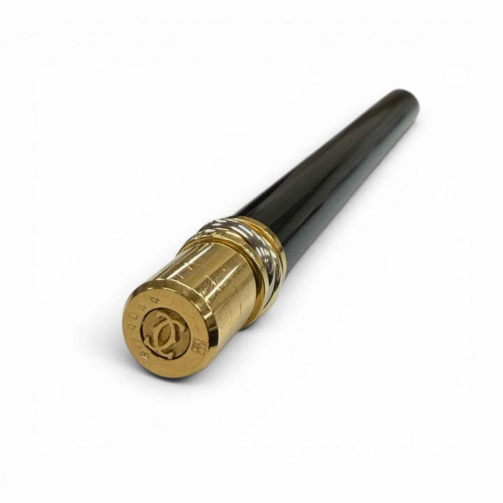 美品▼Cartier カルティエ トリニティ ツイスト式 ボールペン ブラック ゴールド フランス製 メンズ 筆記確認済み
