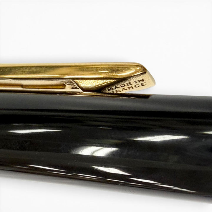 美品▼Cartier カルティエ トリニティ ツイスト式 ボールペン ブラック ゴールド フランス製 メンズ 筆記確認済み