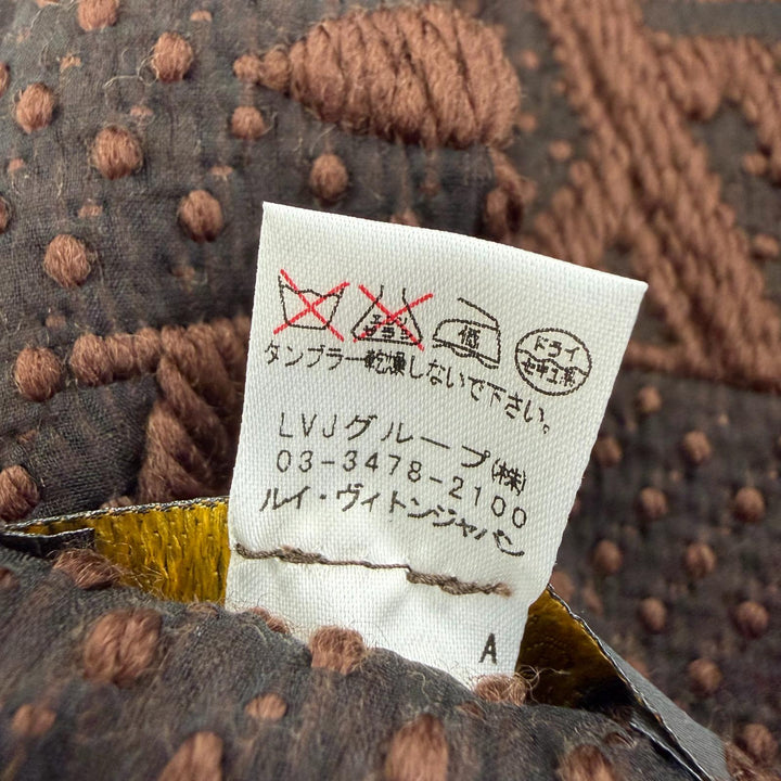 良品☆LOUIS VUITTON ルイヴィトン 413287 エシャルプ・ロゴマニア ウール シルク マフラー ブラウン イタリア製 正規品 レディース