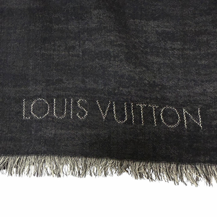 美品□LOUIS VUITTON ルイヴィトン M75354 エトール モノグラム シルク混 大判ストール ショール マフラー ブラック系 イタリア製 正規品