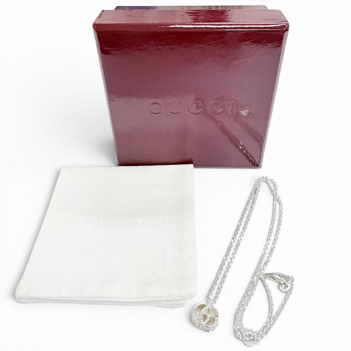 極美品△GUCCI グッチ 770724 ダブルG ネックレス 925 アクセサリー シルバー 重量5.4g レディース 箱・保存袋付き