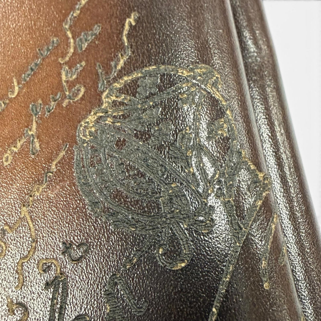 美品▼BERLUTI ベルルッティ エスパス フラップ ロングウォレット レザー カリグラフィ 二つ折り 長財布 ブラウン 定価178200円 保存袋付