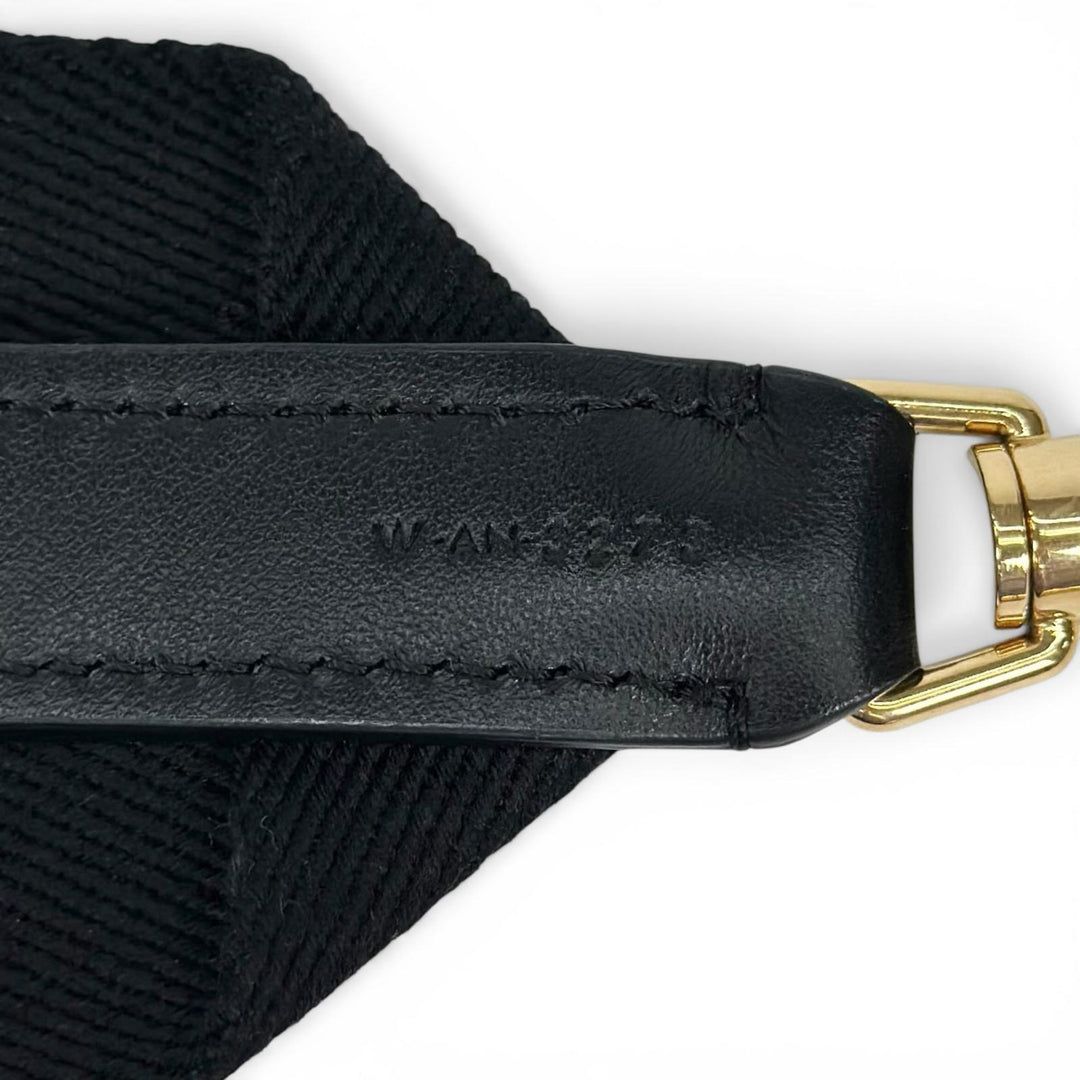 美品▲CELINE セリーヌ 現行品 ジャカード ショートストラップ ショルダーストラップ ブラック ゴールド イタリア製 レディース 保存袋付