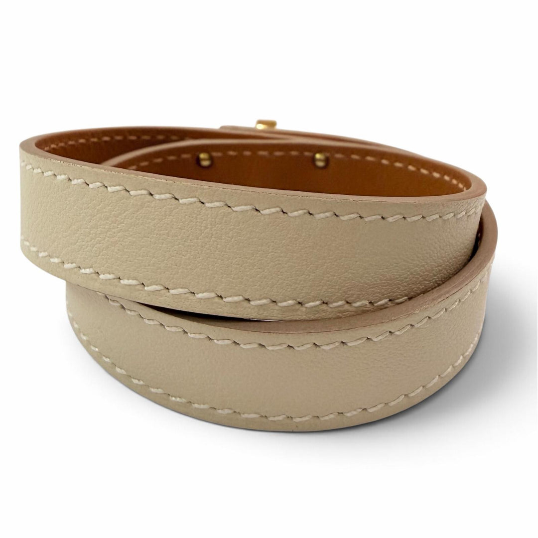 極美品▲HERMES エルメス ケリードゥブルトゥール ヴォースイフト クレ ゴールド金具 ブレスレット T3 K刻印 仏製 レディース 箱付き