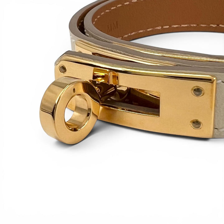 極美品▲HERMES エルメス ケリードゥブルトゥール ヴォースイフト クレ ゴールド金具 ブレスレット T3 K刻印 仏製 レディース 箱付き