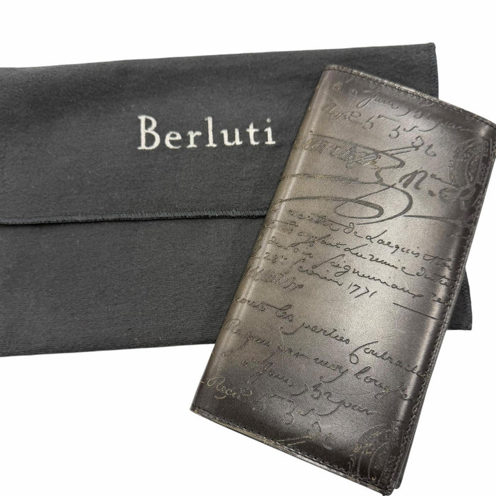 極美品□BERLUTI ベルルッティ 2024年製 エスパス フラップ ロングウォレット ヴェネチアレザー カリグラフィ イタリア製 定価178200円