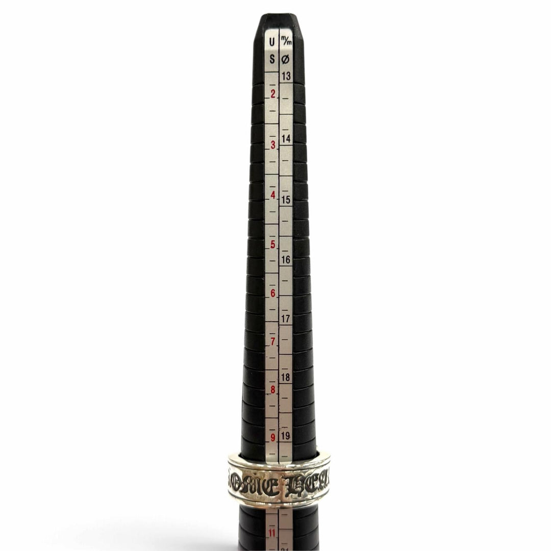 美品★CHROME HEARTS クロムハーツ JP22号相当 L LG SCROLL LABEL ラージスクロールラベル 925 リング 指輪 シルバー 重量19.8g メンズ