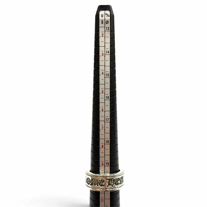 美品★CHROME HEARTS クロムハーツ JP22号相当 L LG SCROLL LABEL ラージスクロールラベル 925 リング 指輪 シルバー 重量19.8g メンズ