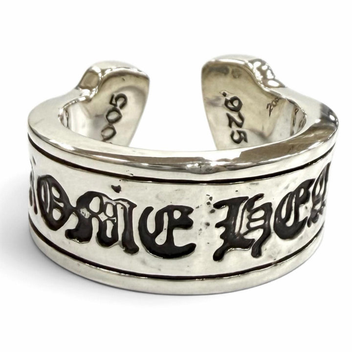 美品★CHROME HEARTS クロムハーツ JP22号相当 L LG SCROLL LABEL ラージスクロールラベル 925 リング 指輪 シルバー 重量19.8g メンズ