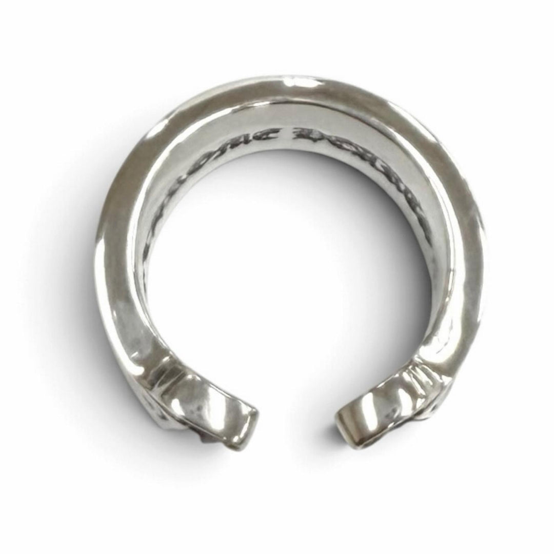 美品★CHROME HEARTS クロムハーツ JP22号相当 L LG SCROLL LABEL ラージスクロールラベル 925 リング 指輪 シルバー 重量19.8g メンズ