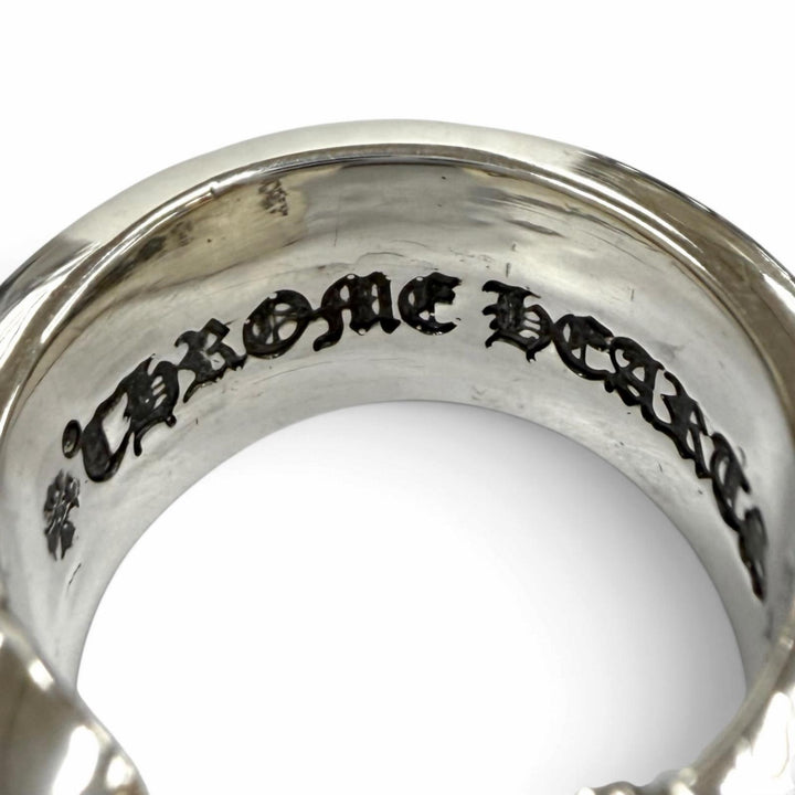 美品★CHROME HEARTS クロムハーツ JP22号相当 L LG SCROLL LABEL ラージスクロールラベル 925 リング 指輪 シルバー 重量19.8g メンズ