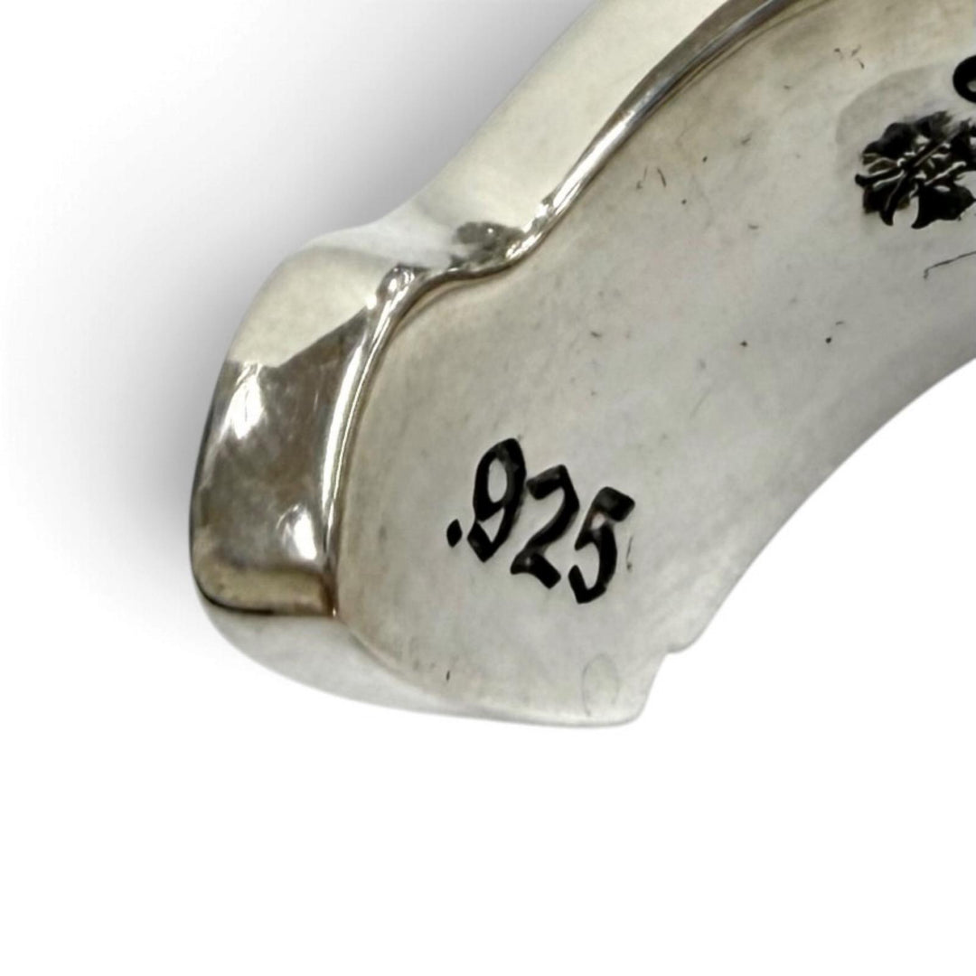 美品★CHROME HEARTS クロムハーツ JP22号相当 L LG SCROLL LABEL ラージスクロールラベル 925 リング 指輪 シルバー 重量19.8g メンズ