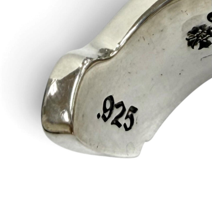 美品★CHROME HEARTS クロムハーツ JP22号相当 L LG SCROLL LABEL ラージスクロールラベル 925 リング 指輪 シルバー 重量19.8g メンズ