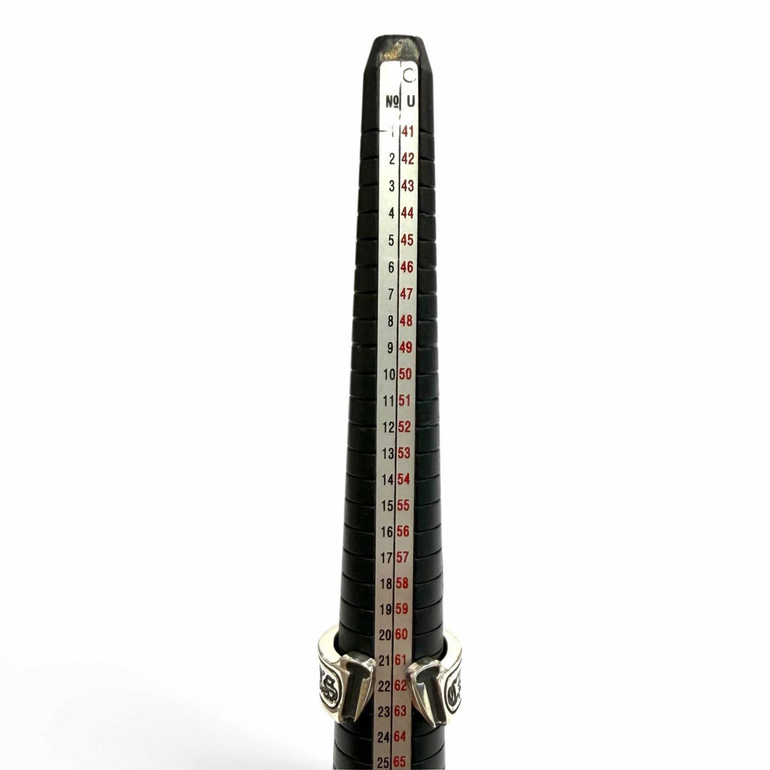 美品★CHROME HEARTS クロムハーツ JP22号相当 L LG SCROLL LABEL ラージスクロールラベル 925 リング 指輪 シルバー 重量19.8g メンズ