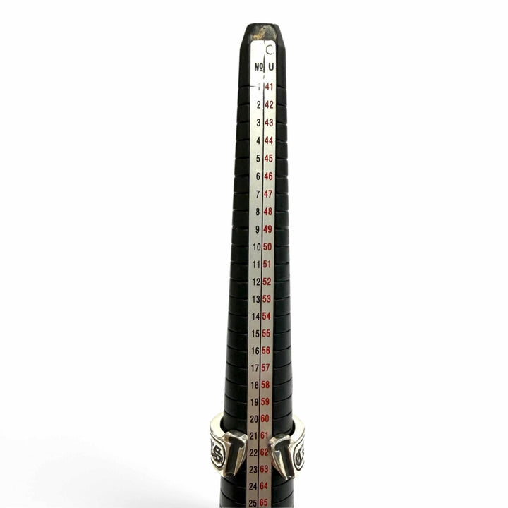 美品★CHROME HEARTS クロムハーツ JP22号相当 L LG SCROLL LABEL ラージスクロールラベル 925 リング 指輪 シルバー 重量19.8g メンズ