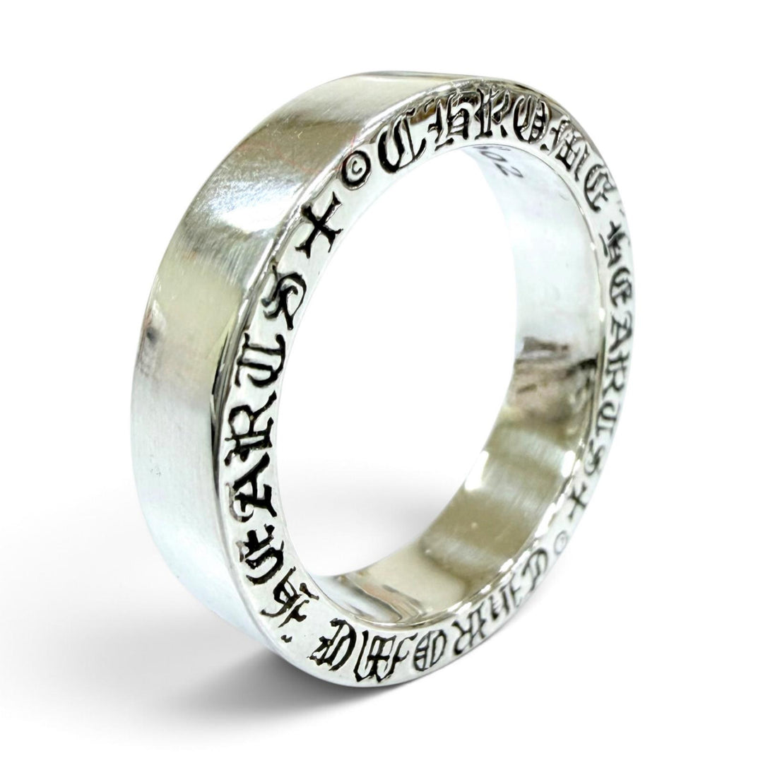 極美品☆CHROME HEARTS クロムハーツ 925 SPACER PLN 6mm スペーサープレーン リング 指輪 シルバー JP23号相当 重量12.6g メンズ