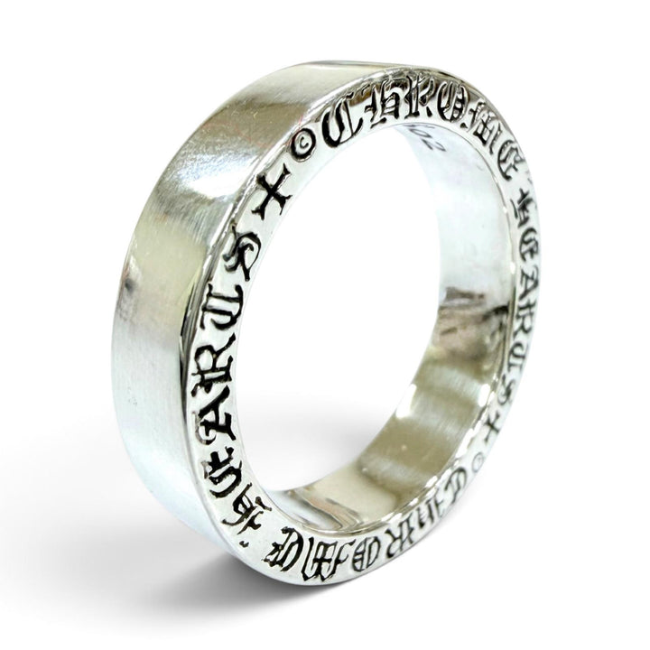 極美品☆CHROME HEARTS クロムハーツ 925 SPACER PLN 6mm スペーサープレーン リング 指輪 シルバー JP23号相当 重量12.6g メンズ