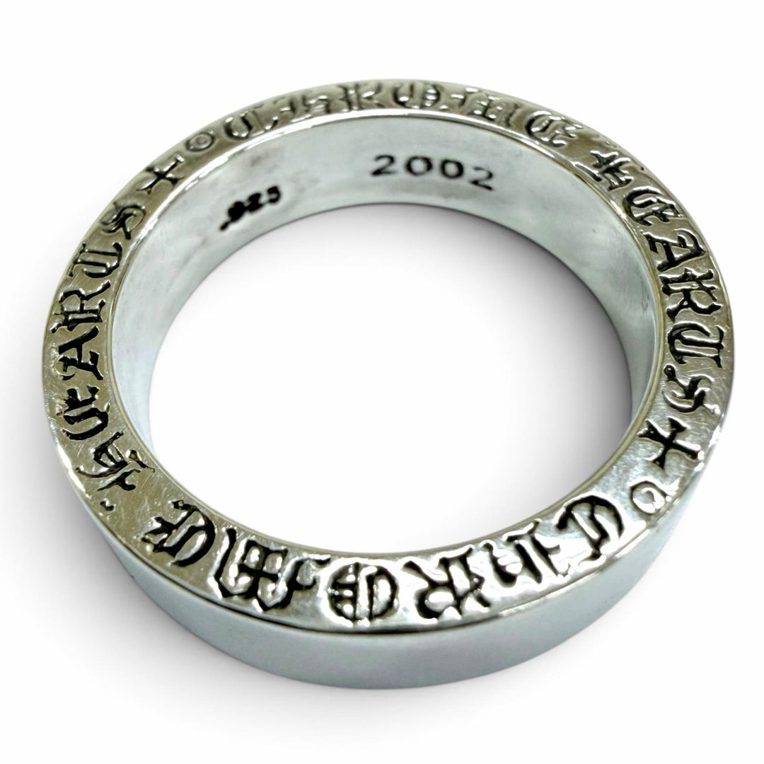 極美品☆CHROME HEARTS クロムハーツ 925 SPACER PLN 6mm スペーサープレーン リング 指輪 シルバー JP23号相当 重量12.6g メンズ