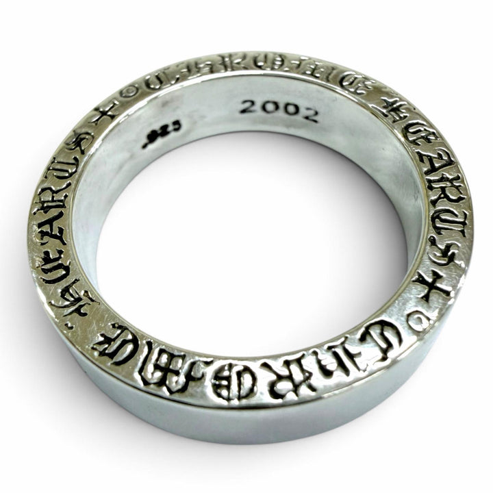 極美品☆CHROME HEARTS クロムハーツ 925 SPACER PLN 6mm スペーサープレーン リング 指輪 シルバー JP23号相当 重量12.6g メンズ