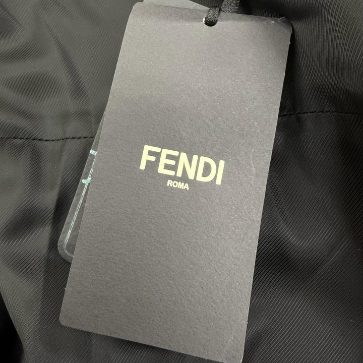 未使用品☆FENDI フェンディ 2023年製 FF9007 シルク混 アニマル柄 ツイードロングコート ブラック 38 イタリア製 正規品 レディース