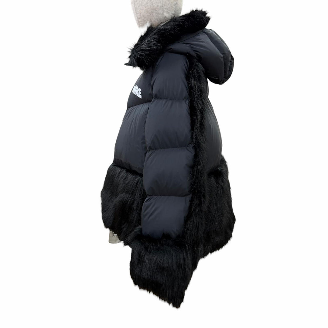 極美品☆NIKE Sacai ナイキ サカイ CT3267-010 WOMENS PARKA フェイクファー フード付 ダウンジャケット ブラック L 正規品 レディース