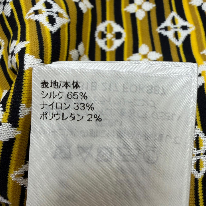 美品☆LOUIS VUITTON ルイヴィトン 23SS パイソンエフェクトモノグラムポロトップ シルク 半袖ニット ホワイト系 XS イタリア製 正規品