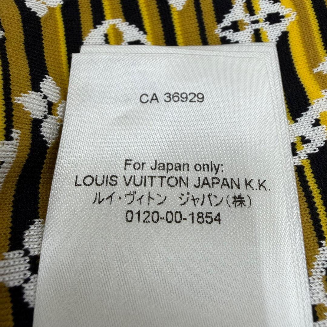 美品☆LOUIS VUITTON ルイヴィトン 23SS パイソンエフェクトモノグラムポロトップ シルク 半袖ニット ホワイト系 XS イタリア製 正規品